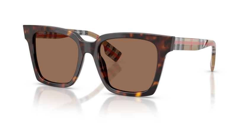 BURBERRY PLASTIC DARK HAVANA SQUARE FULL SUNGLASS