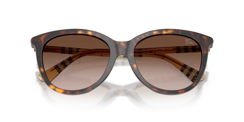 BURBERRY PLASTIC ROUND DARK HAVANA FULL SUNGLASS