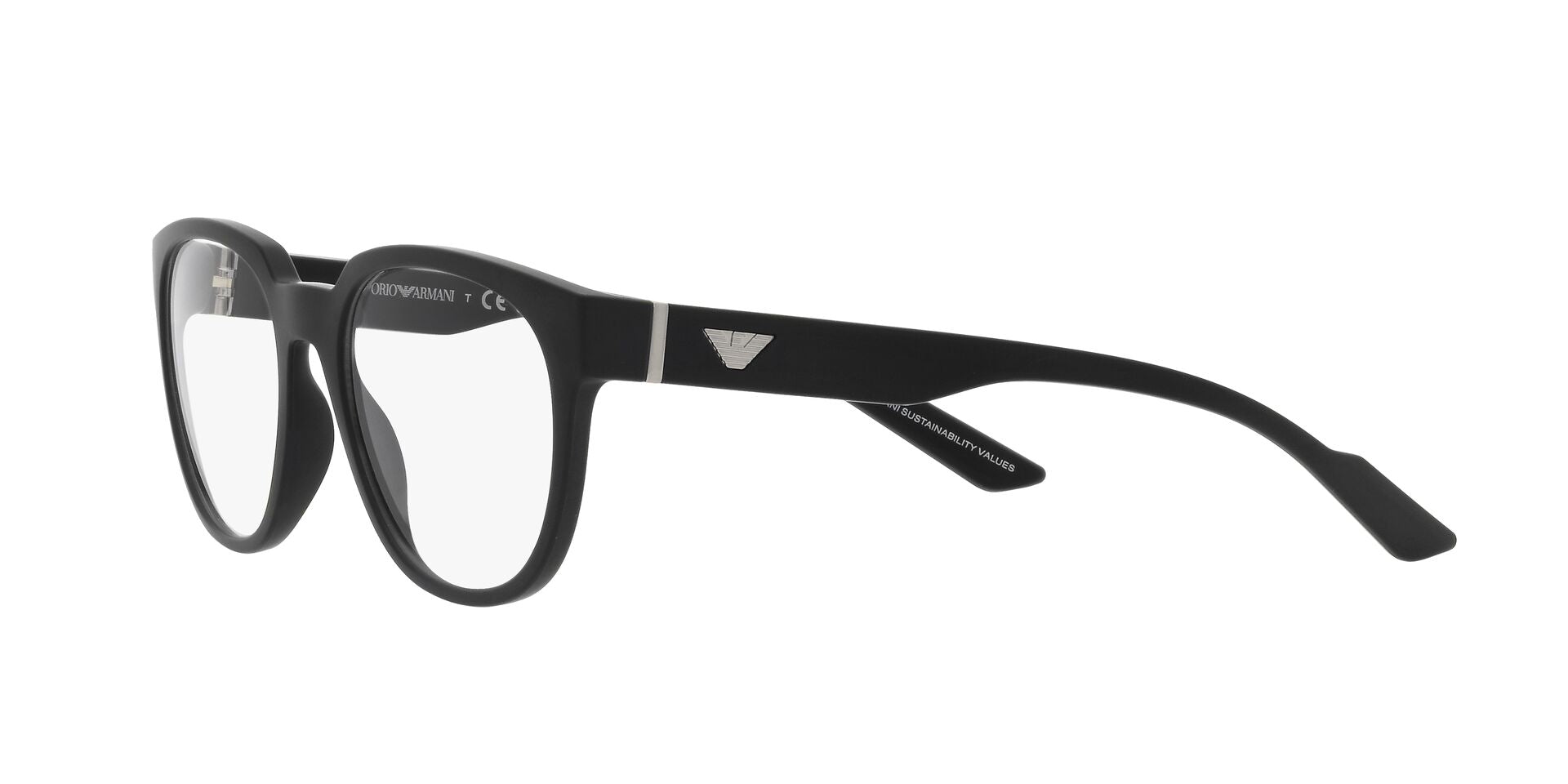 EMPORIO ARMANI PLASTIC MATTE BLACK ROUND FULL FRAME