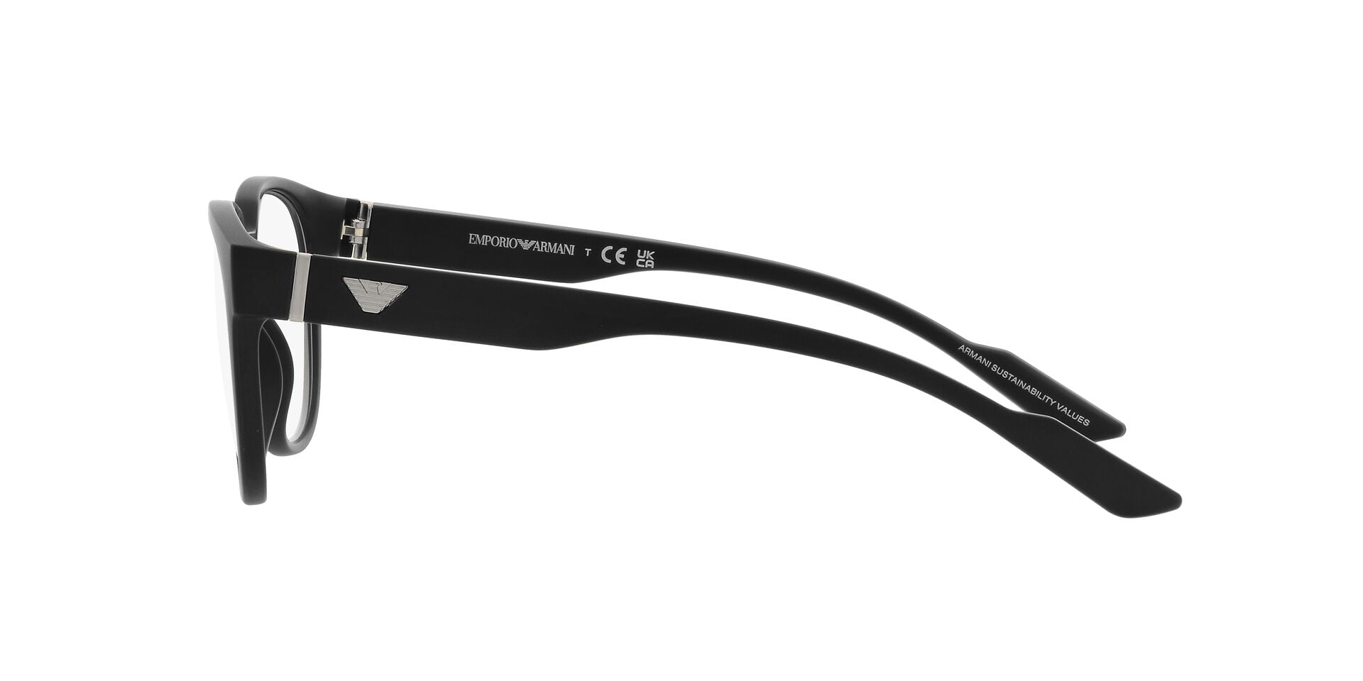 EMPORIO ARMANI PLASTIC MATTE BLACK ROUND FULL FRAME