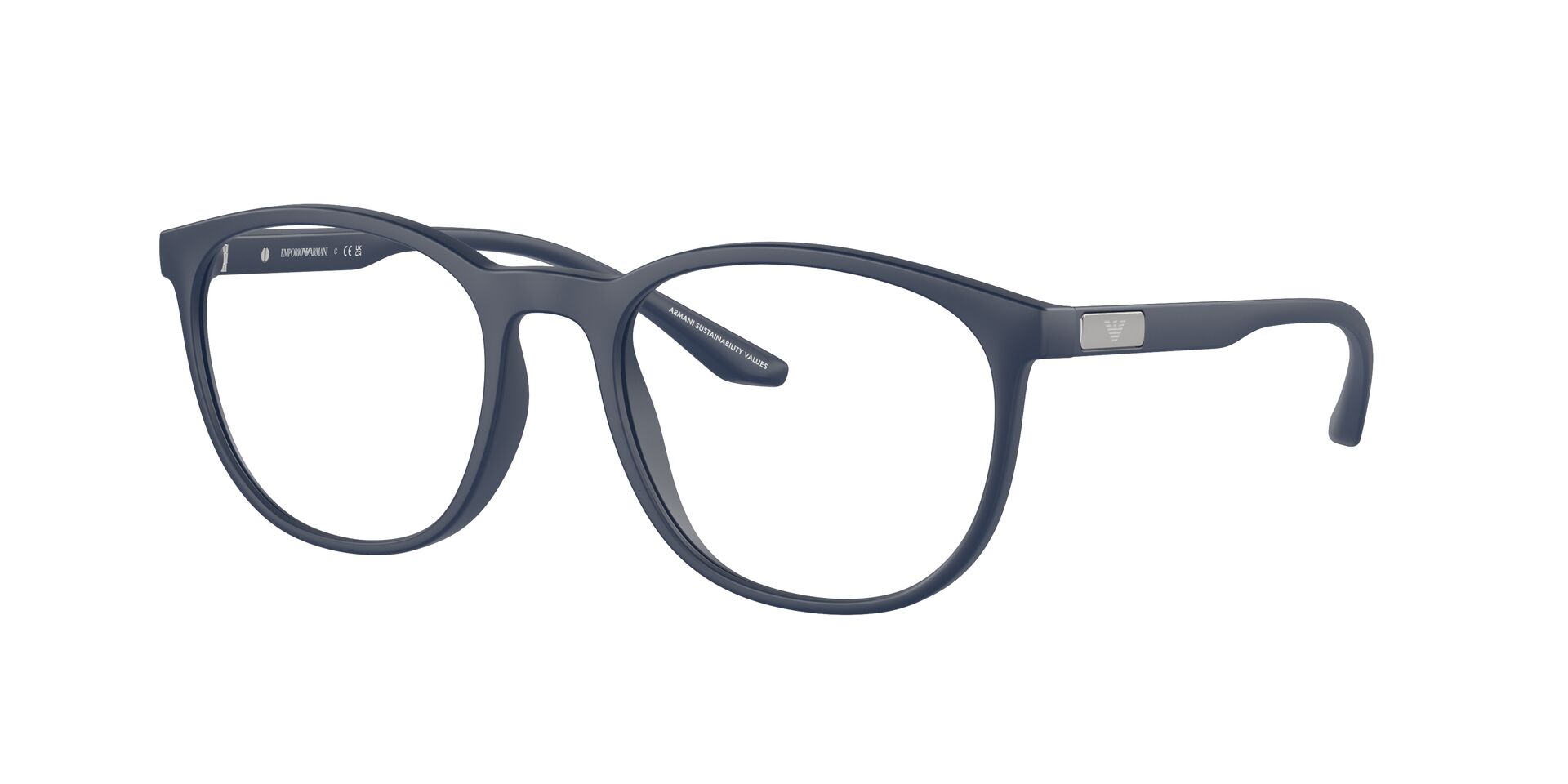 EMPORIO ARMANI PLASTIC ROUND MATTE BLUE FULL FRAME