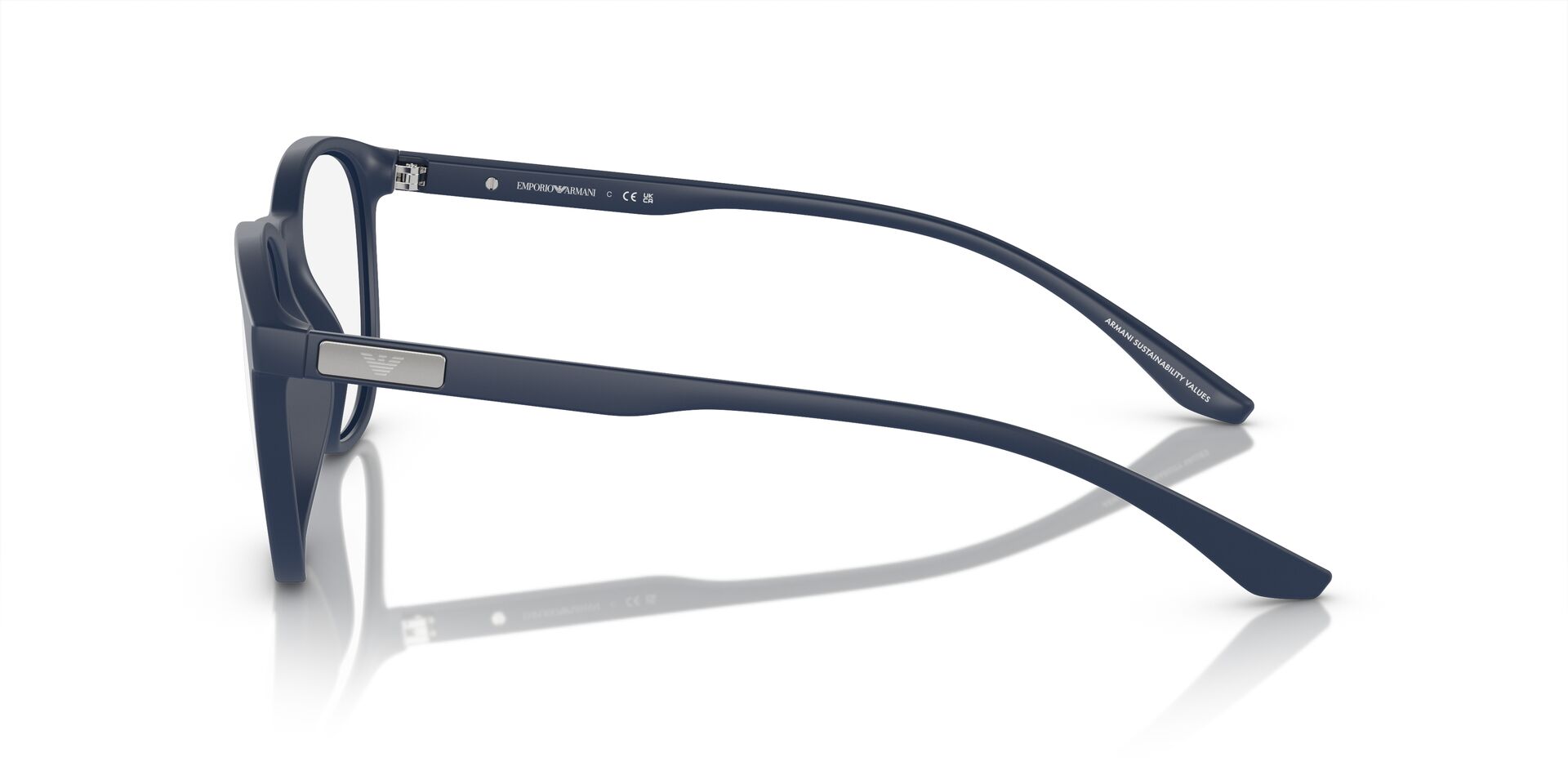 EMPORIO ARMANI PLASTIC ROUND MATTE BLUE FULL FRAME