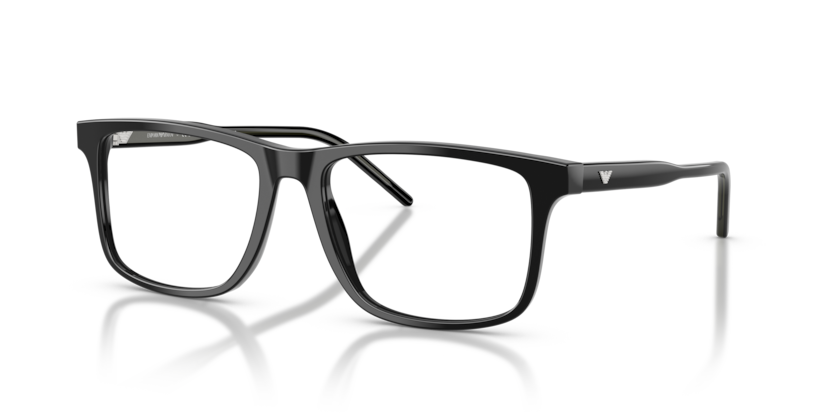 EMPORIO ARMANI PLASTIC SHINY BLACK SQUARE FULL FRAME