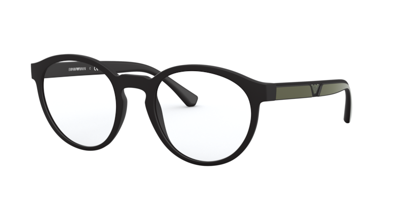 EMPORIO ARMANI PLASTIC ROUND MATTE BLACK FULL CLIP ON FRAME