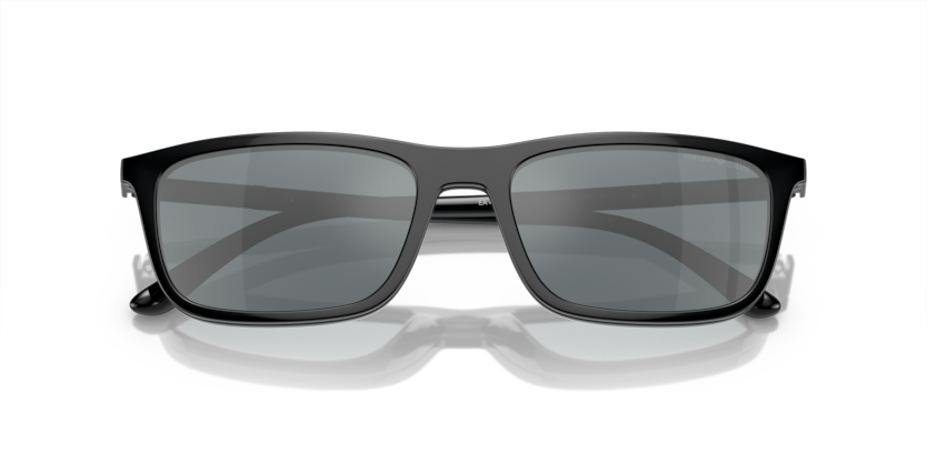 EMPORIO ARMANI CLIP ON PLASTIC RECTANGLE SHINY BLACK FULL FRAME