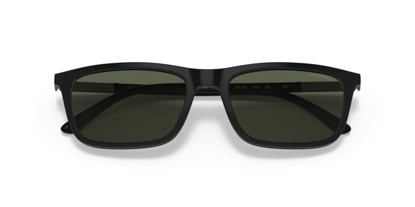 EMPORIO ARMANI CLIP ON PLASTIC RECTANGLE MATTE BLACK FULL FRAME