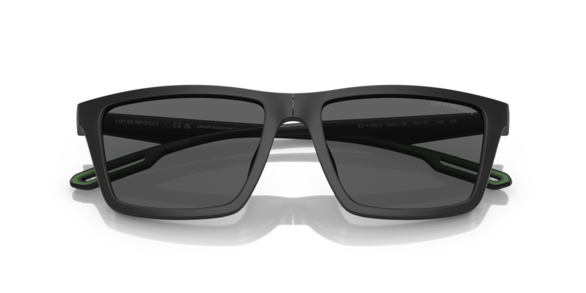 EMPORIO ARMANI CLIP ON PLASTIC RECTANGLE MATTE BLACK FULL FRAME