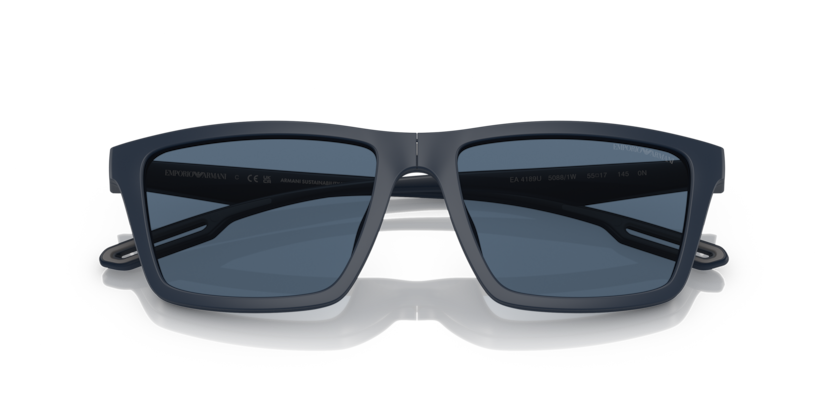 EMPORIO ARMANI PLASTIC MATTE BLUE RECTANGLE CLIP ON FRAME