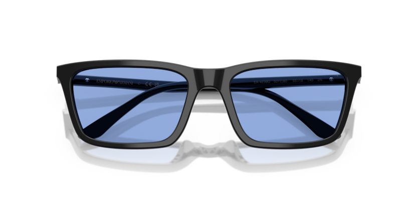EMPORIO ARMANI PLASTIC RECTANGLE SHINY BLACK FULL SUNGLASS
