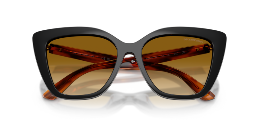 EMPORIO ARMANI CLIP ON PLASTIC CATEYE SHINY BLACK FULL FRAME