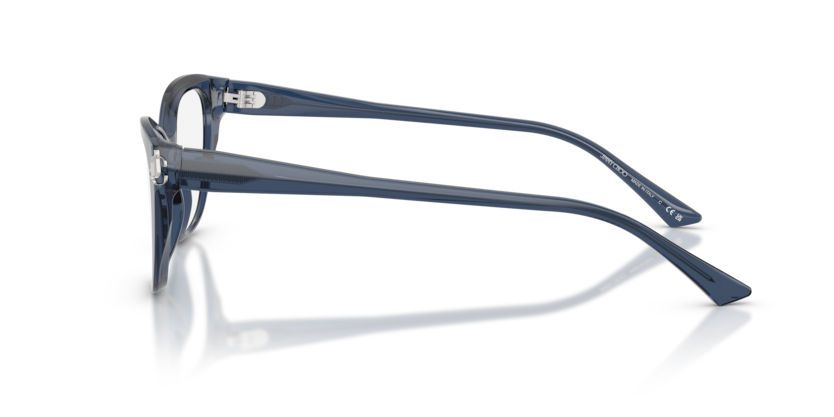 JIMMY CHOO PLASTIC TRANSPARENT NAVY CATEYE FULL FRAME