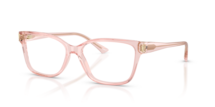 JIMMY CHOO PLASTIC TRANSPARENT PINK SQUARE FULL FRAME