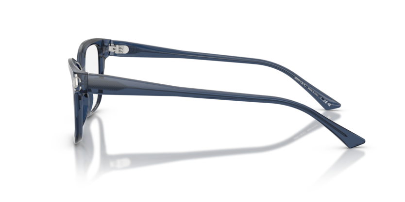 JIMMY CHOO PLASTIC TRANSPARENT NAVY SQUARE FULL FRAME