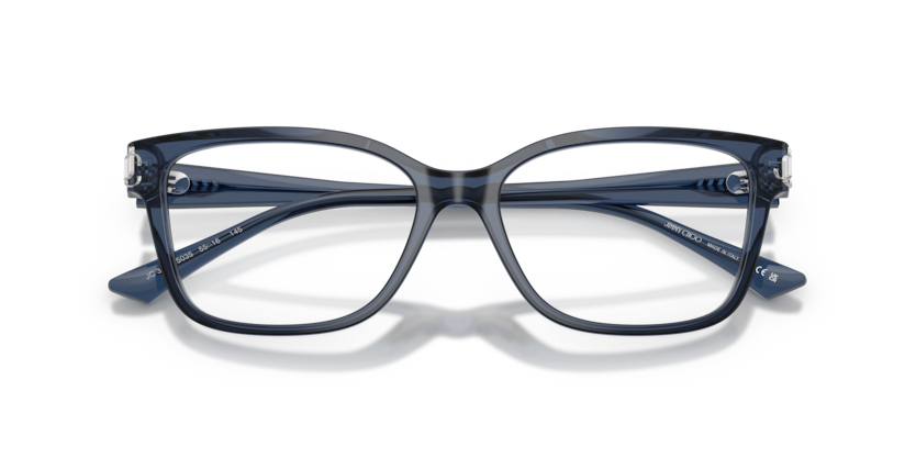 JIMMY CHOO PLASTIC TRANSPARENT NAVY SQUARE FULL FRAME