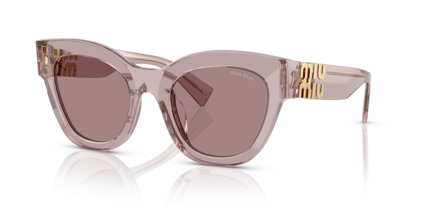 MIU MIU CATEYE PLASTIC TRANSPARENT MAUVE FULL SUNGLASS
