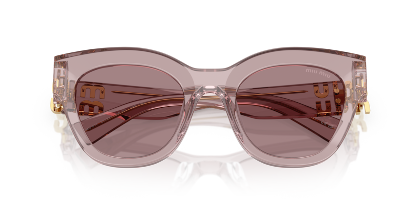 MIU MIU CATEYE PLASTIC TRANSPARENT MAUVE FULL SUNGLASS