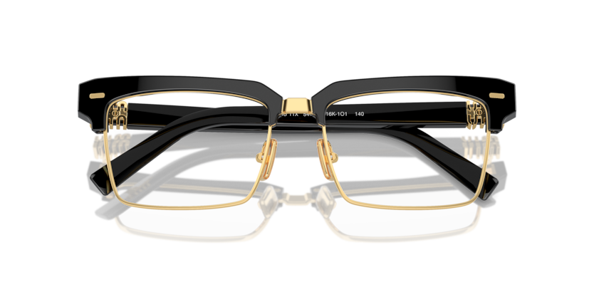 MIU MIU METAL RECTANGLE BLACK GOLD FULL FRAME