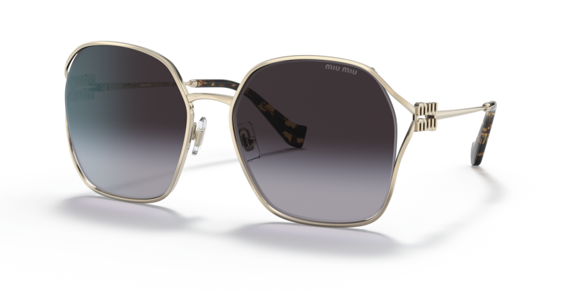 MIU MIU IRREGULAR METAL PALE GOLD FULL SUNGLASS