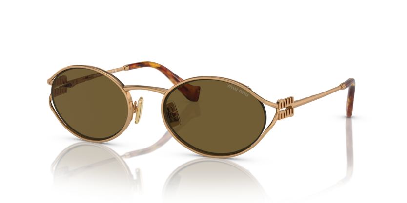 MIU MIU PALE GOLD OVAL METAL FULL SUNGLASS