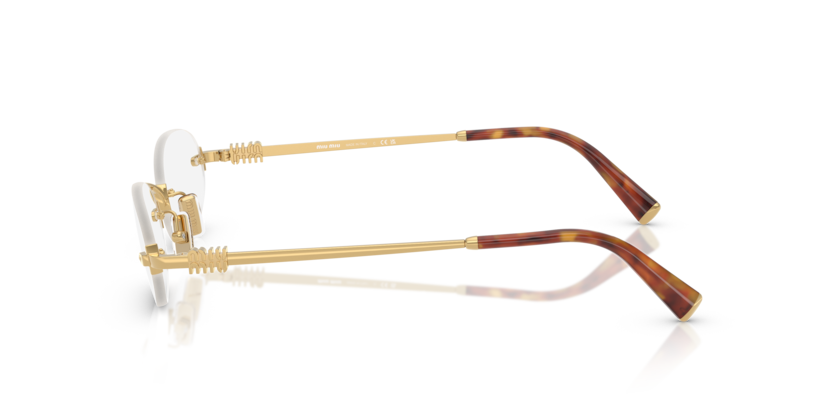 MIU MIU METAL OVAL GOLD RIMLESS FRAME