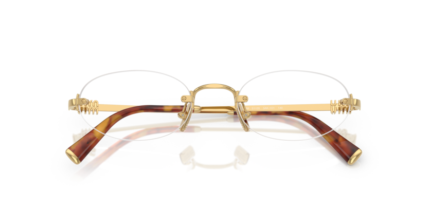 MIU MIU METAL OVAL GOLD RIMLESS FRAME