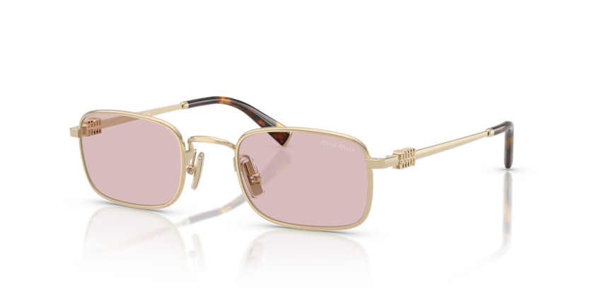 MIU MIU METAL RECTANGLE PINK PALE GOLD SUNGLASS