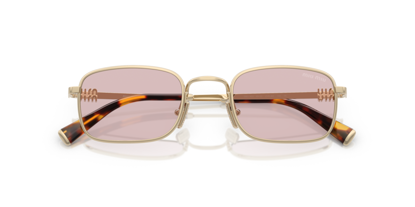 MIU MIU METAL RECTANGLE PINK PALE GOLD SUNGLASS