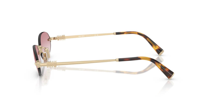 MIU MIU OVAL PALE GOLD PINK RIMLESS METAL FULL SUNGLASS