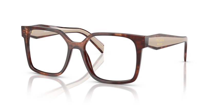 PRADA PLASTIC SQUARE CARAMEL HAVANA FULL FRAME
