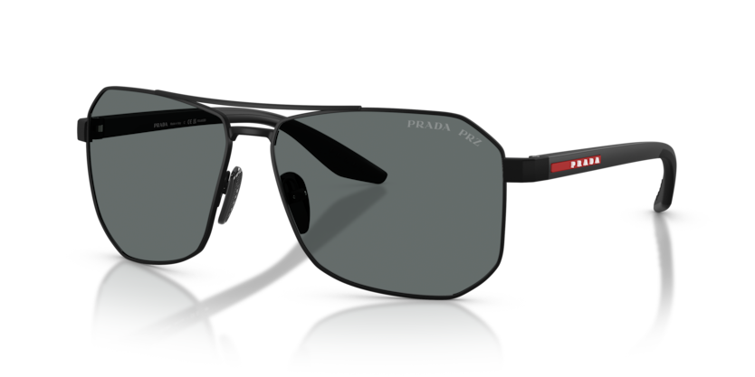 PRADA METAL SQUARE MATE RUBBER BLACK FULL SUNGLASS