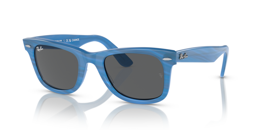 RAYBAN PLASTIC WAYFARER BLACK BLUE FULL SUNGLASS