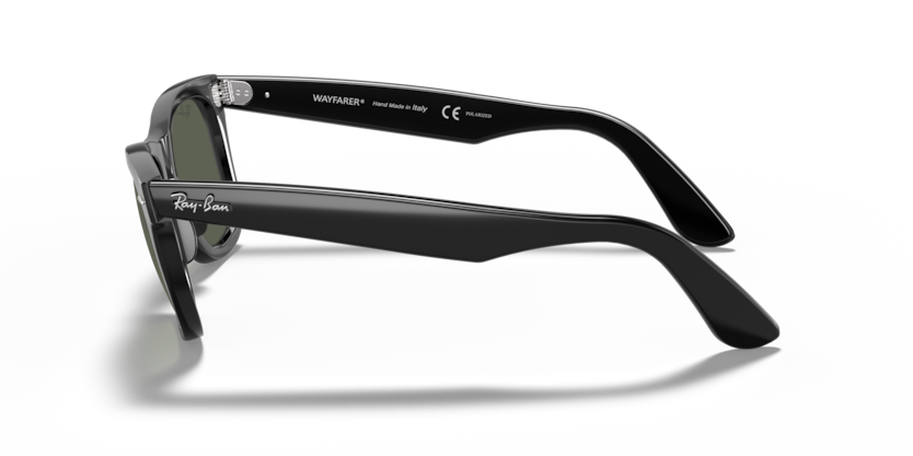 RAYBAN PLASTIC WAYFARER BLACK GREEN POLORISED SUNGLASS