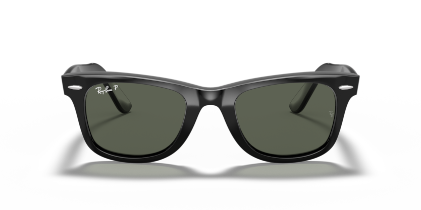 RAYBAN PLASTIC WAYFARER BLACK GREEN POLORISED SUNGLASS