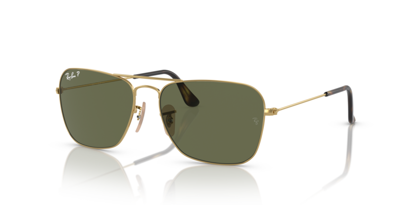 RAYBAN METAL ARISTA GOLD POLARISED SQUARE FULL SUNGLASS