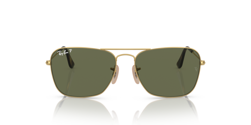RAYBAN METAL ARISTA GOLD POLARISED SQUARE FULL SUNGLASS