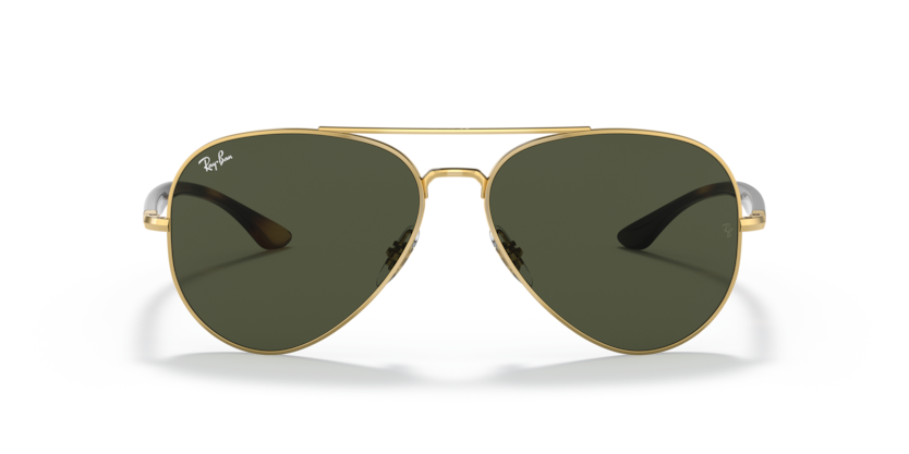 RAYBAN METAL DB AVIATOR BLACK GOLD GREEN FULL SUNGLASS