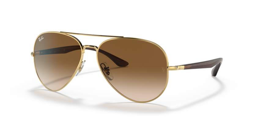 RAYBAN METAL DB AVIATOR GOLD LIGHT BROWN FULL SUNGLASS