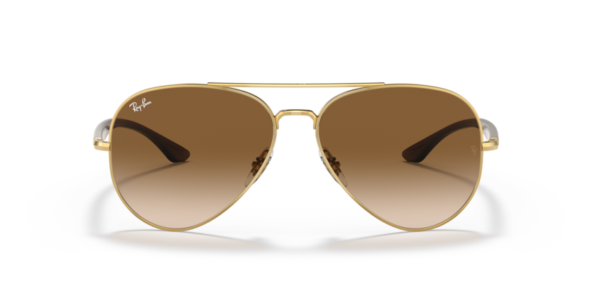 RAYBAN METAL DB AVIATOR GOLD LIGHT BROWN FULL SUNGLASS