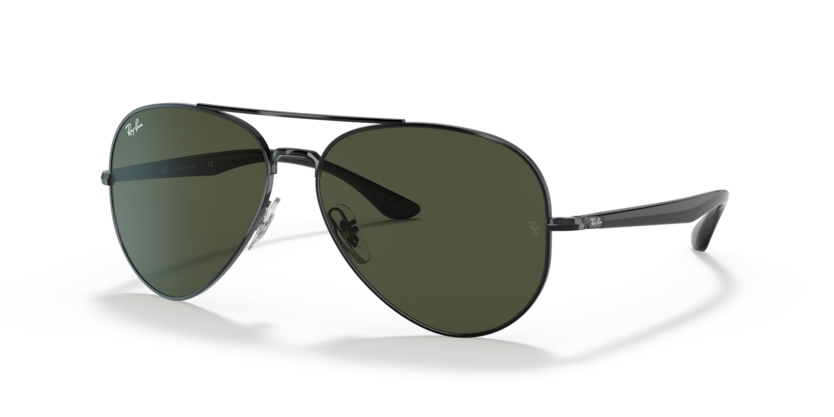 RAYBAN METAL DB AVIATOR BLACK GREEN FULL SUNGLASS