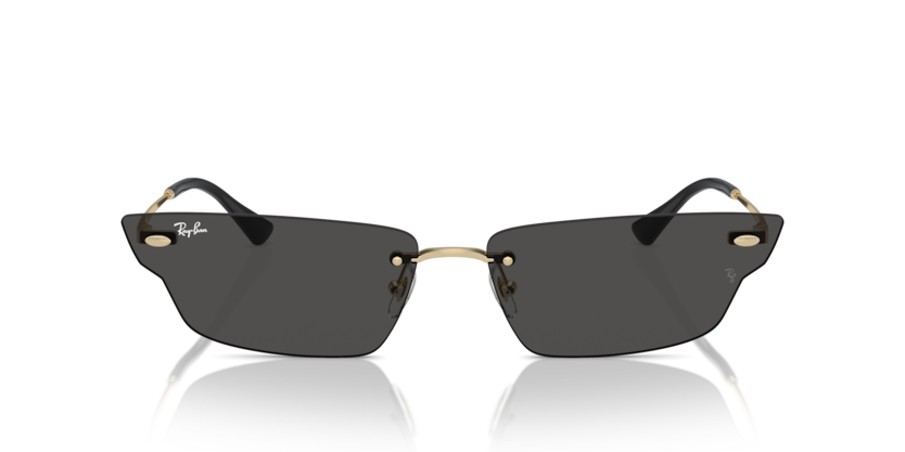 RAYBAN METAL IRREGULAR LIGHT GOLDEN RIMLESS SUNGLASS