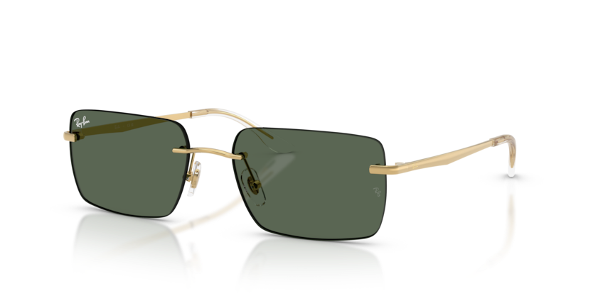 RAYBAN METAL ARISTA GOLD RECTANGLE RIMLESS SUNGLASS
