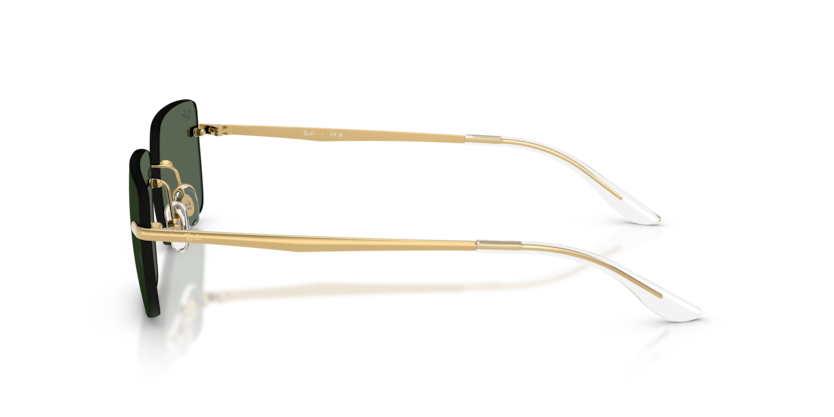 RAYBAN METAL ARISTA GOLD RECTANGLE RIMLESS SUNGLASS