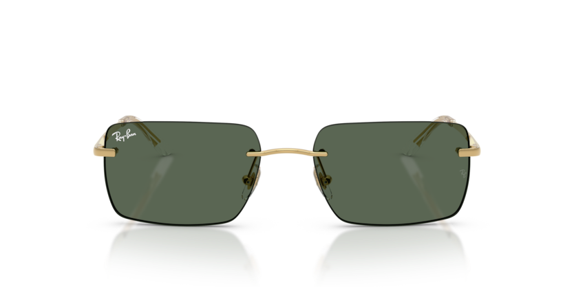 RAYBAN METAL ARISTA GOLD RECTANGLE RIMLESS SUNGLASS