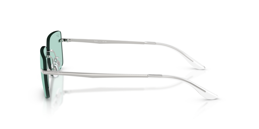 RAYBAN METAL SILVER RECTANGLE RIMLESS SUNGLASS
