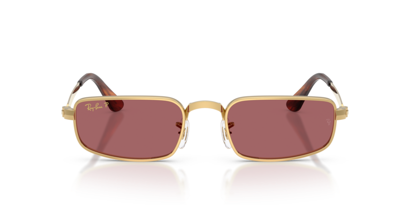 RAYBAN METAL ARISTA GOLD PURPLE RECTANGLE FULL SUNGLASS
