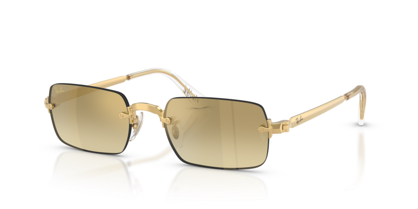 RAYBAN METAL ARISTA GOLD RECTANGLE FULL SUNGLASS