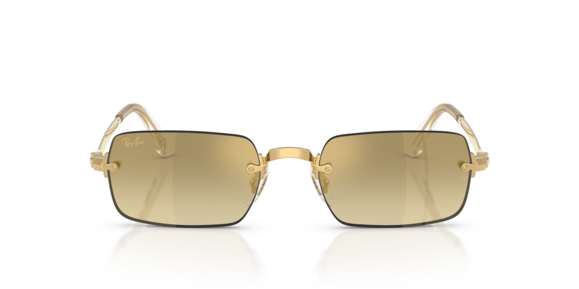 RAYBAN METAL ARISTA GOLD RECTANGLE FULL SUNGLASS