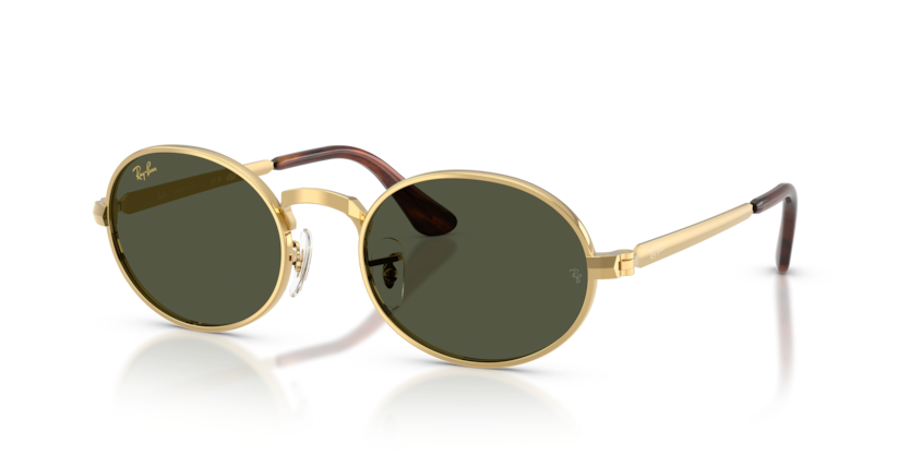 RAYBAN METAL ARISTA GOLD OVAL FULL SUNGLASS