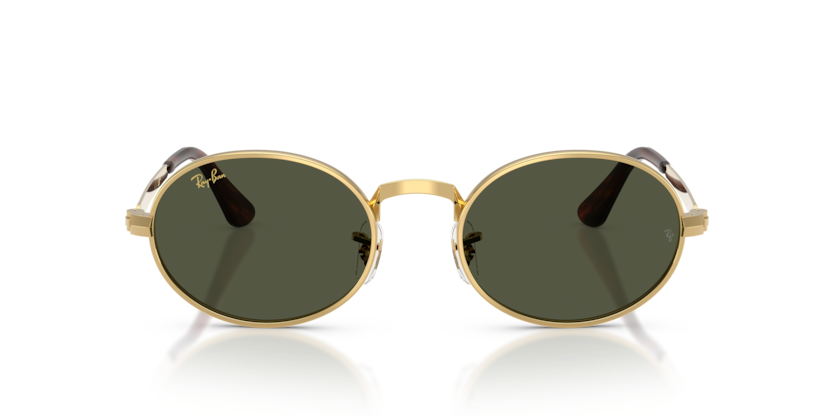 RAYBAN METAL ARISTA GOLD OVAL FULL SUNGLASS