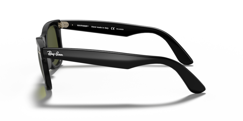 RAYBAN PLASTIC BLACK GREEN SQUARE FULL SUNGLASS